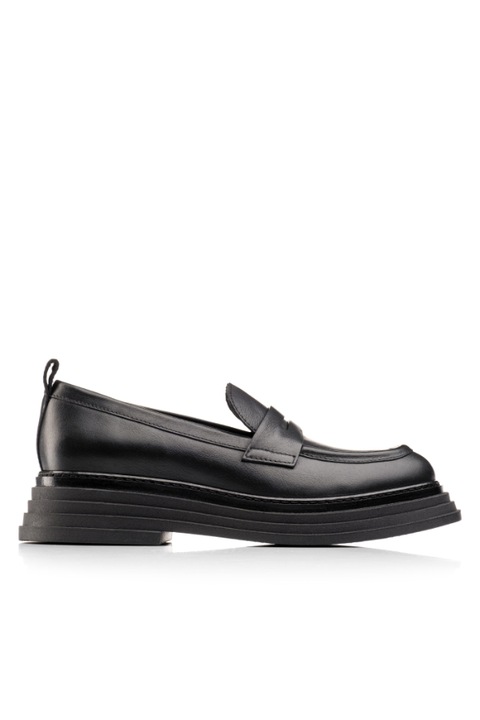 Pantofi Musette, INES 883, Piele, negru