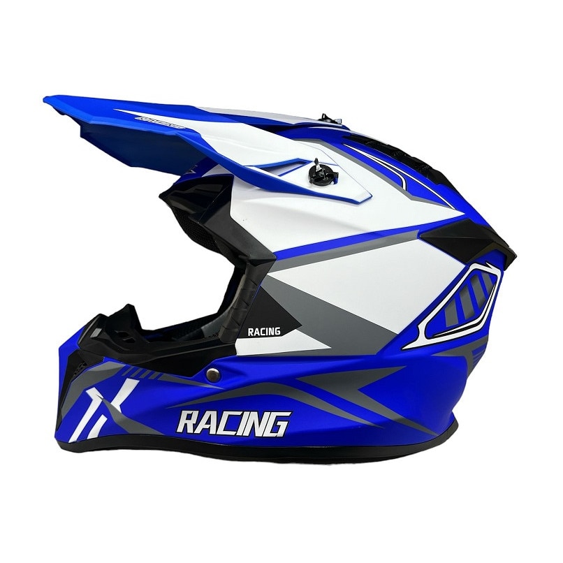 Casca cross Atv, Enduro Racing, culoare albastru/alb, Marimea L (59-60 ...