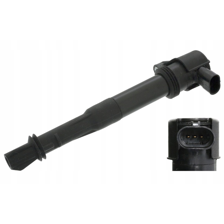 Gyújtótekercs 48313, FEBI BILSTEIN, Fiat, Fekete