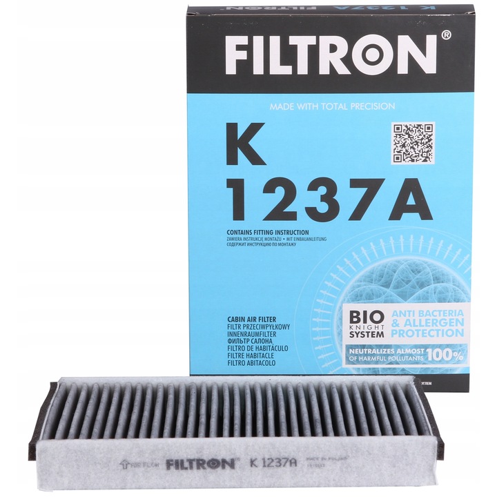Utastér levegő szűrő, Filtron, K 1237A, Szürke