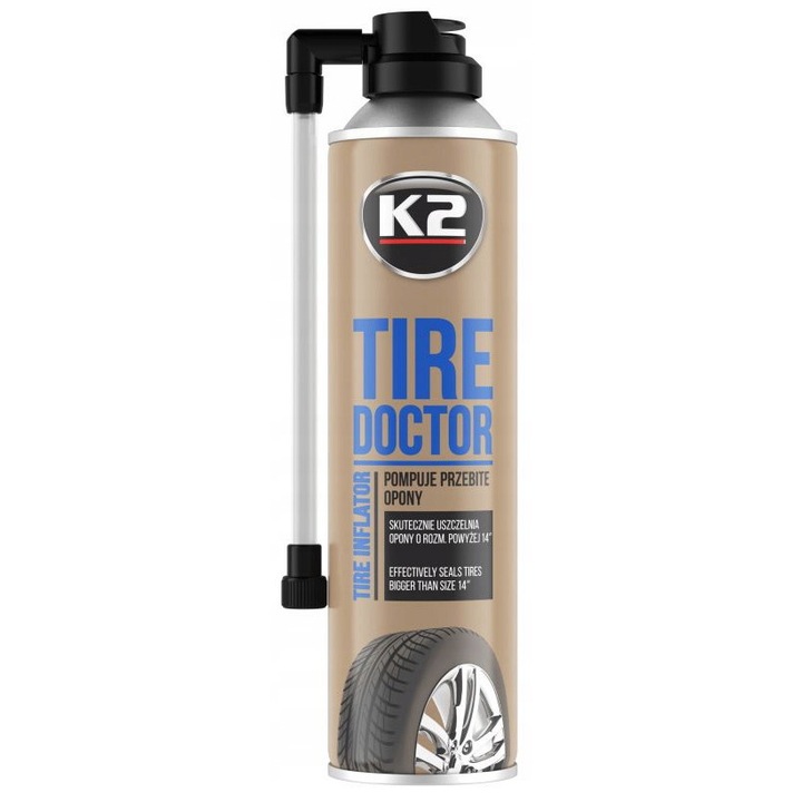 Solutie etansare pentru anvelope, K2, Tire Doktor, 500ml