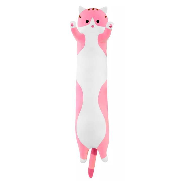 Декоративна възглавница Piccolo, Lucek Cat, 70см, Plus, Розово/Бяло