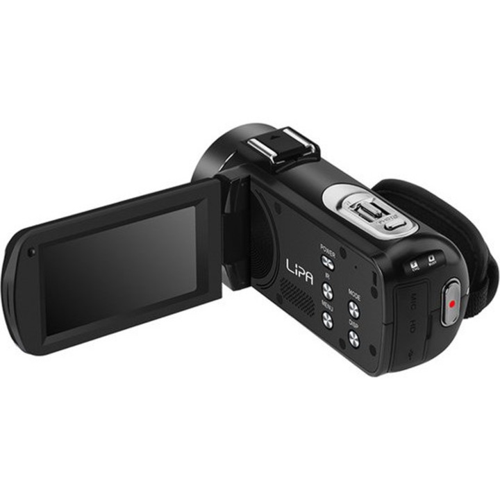 Camera video Lipa HDV-Z63, Full HD 1920x1080, 24MP, zoom digital 16x, infrarosu, Wi-Fi, negru
