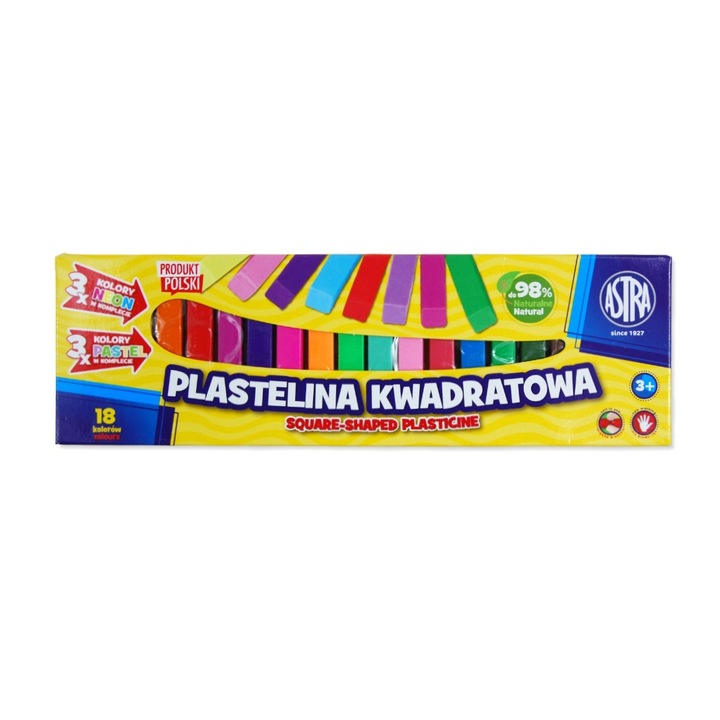 Пластилин, Astra, 18 бр., 3г.+, Многоцветни