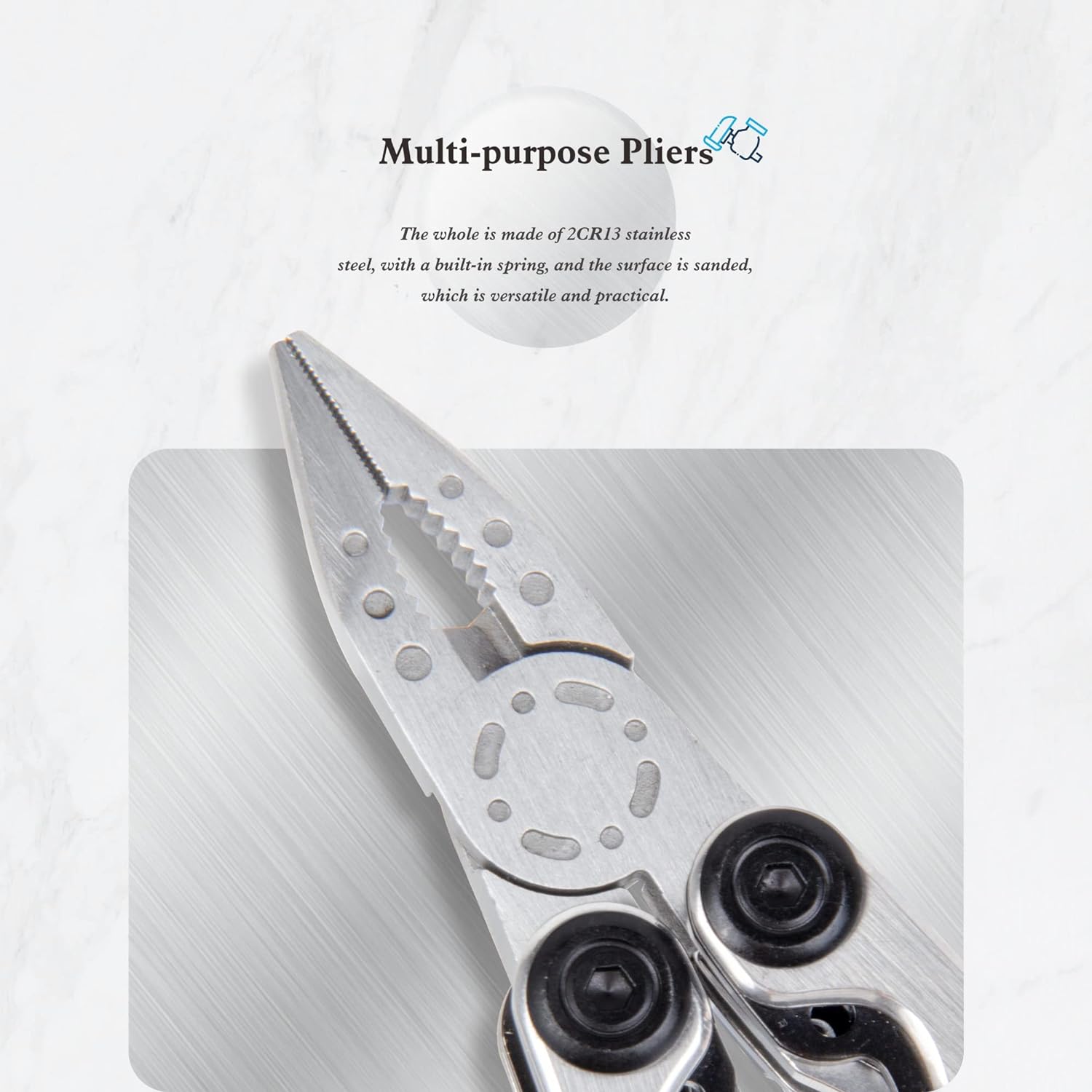 【Clé】 Cleste multifunctional 13in1, Mmgoqqt, Inox, Pliabil, 16 cm