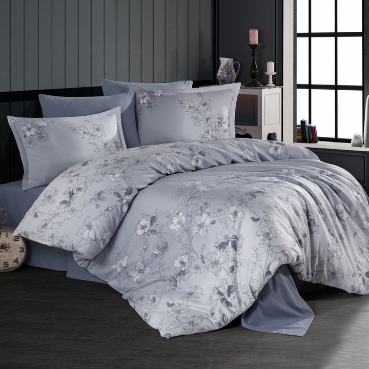 Dupla ágynemű, luxus szatén, 4 db, 100% szatén pamut, 240 x 260 cm, Ralex Pucioasa, Sindarin V2