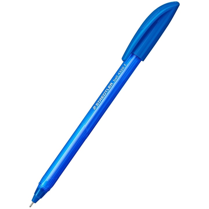 Писалка със син пълнител, Staedtler, F 0,7 мм, пластмаса, синя