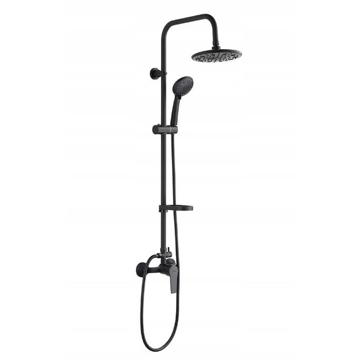 Zuhanyoszlop, Kuchinox, acél/műanyag, 10 x 2 x 22,5 cm, fekete