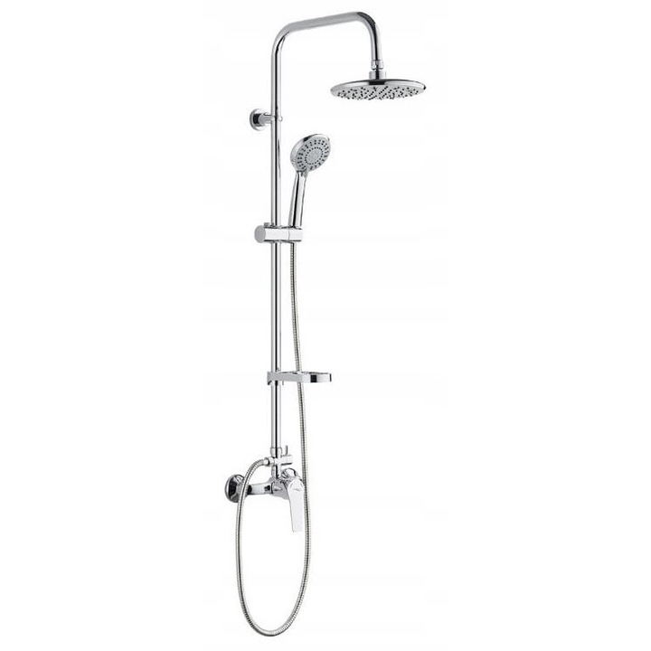 Zuhanyoszlop készlet, Kuchinox, acél/műanyag, 10 x 2 x 22,5 cm, ezüst