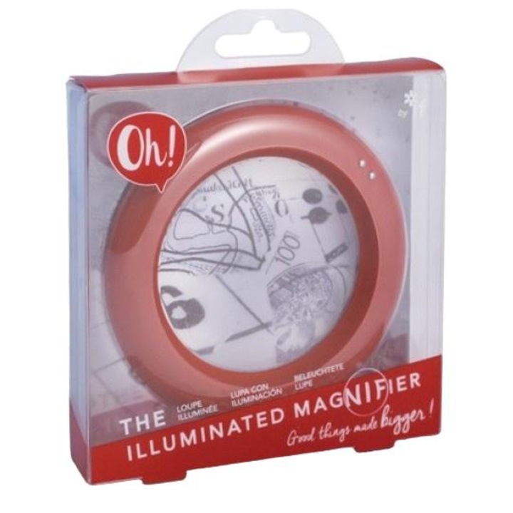 Лупа с подсветка, IF, Акрил, Червена