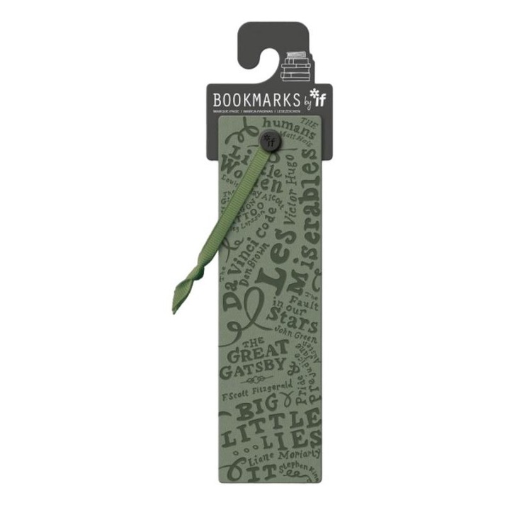 Semn de carte, IF, Piele, Verde inchis