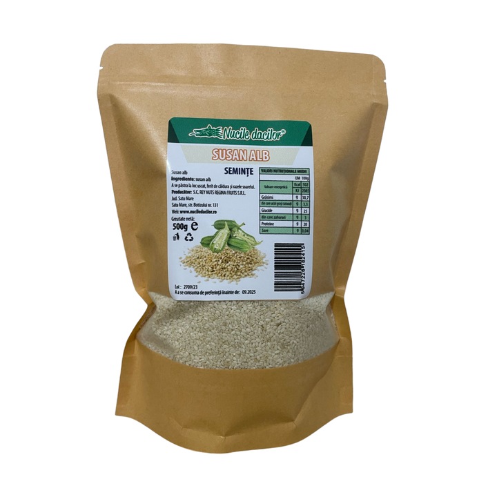 Seminte de susan alb 500 gr – 100% naturale, fara aditivi ambalaj SmartZip resigilabil