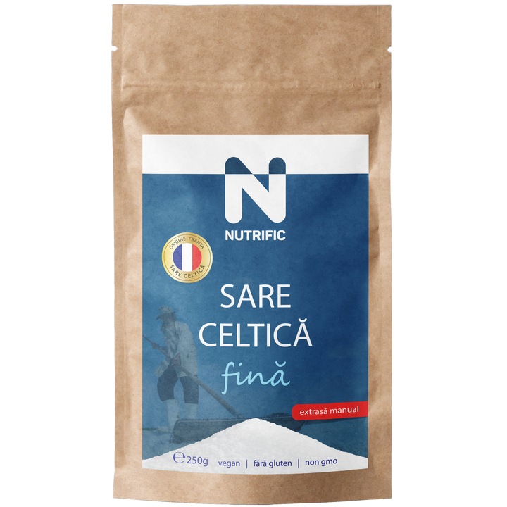 Sare celtica fina, extrasa manual 250gr NUTRIFIC