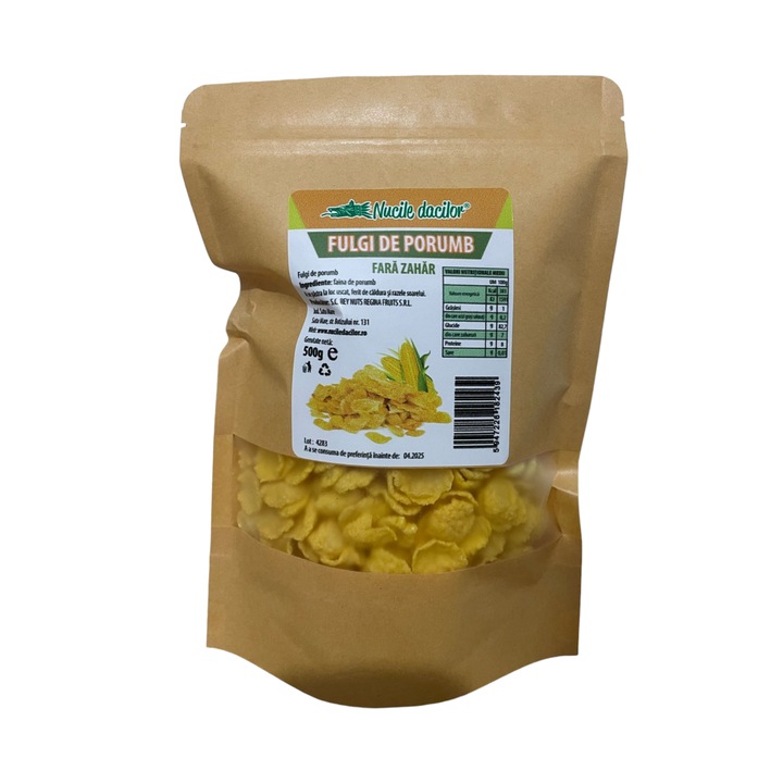 Fulgi de porumb 500gr – fara zahar adaugat, 100% naturali ambalaj SmartZip resigilabil