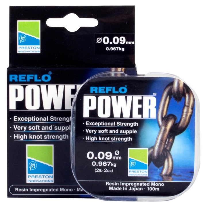 Fir Monofilament Pescuit, Preston, Reflo Power, 0.06 mm 100 m