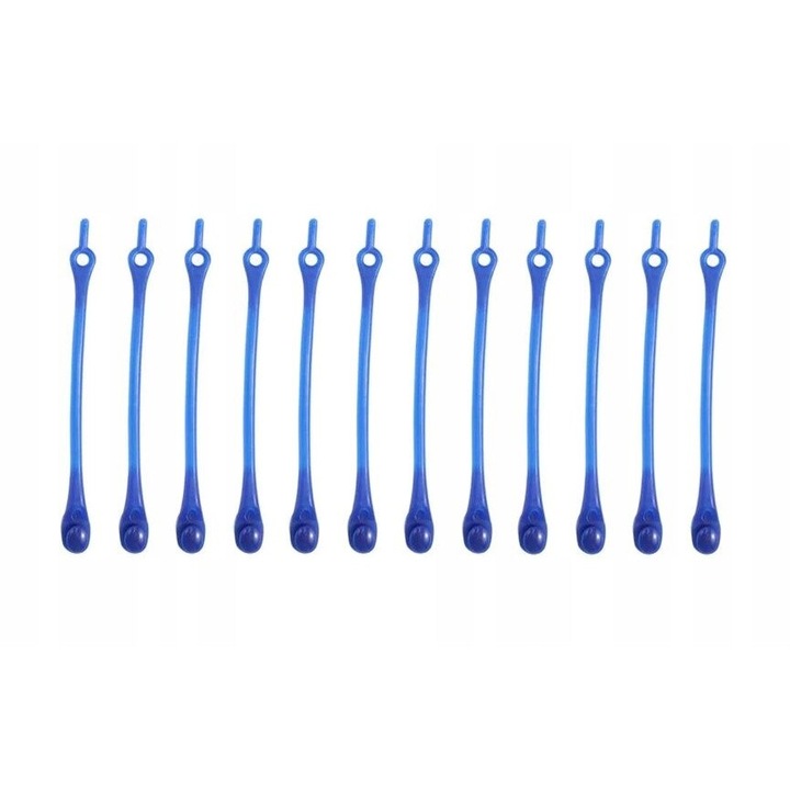 Set 12 sireturi silicon albastru