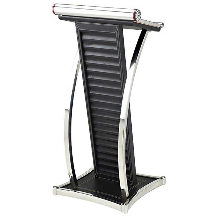 Rostrum bemutató pódium, ezüst, fekete, PRH-T-52BS