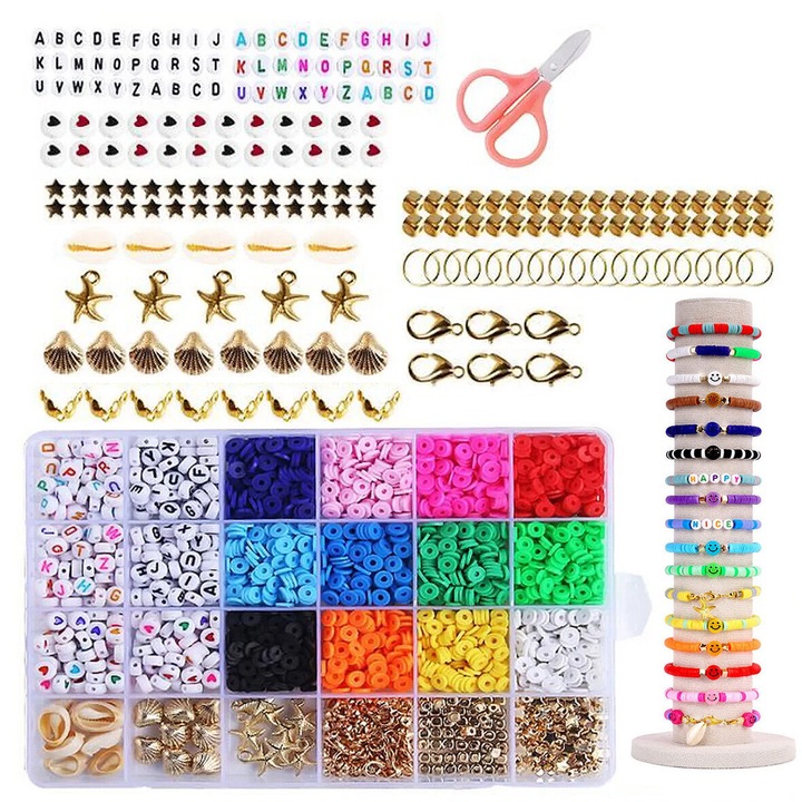Комплект 3006 глинени мъниста за изработка на бижута, Yulinland, Multicolor
