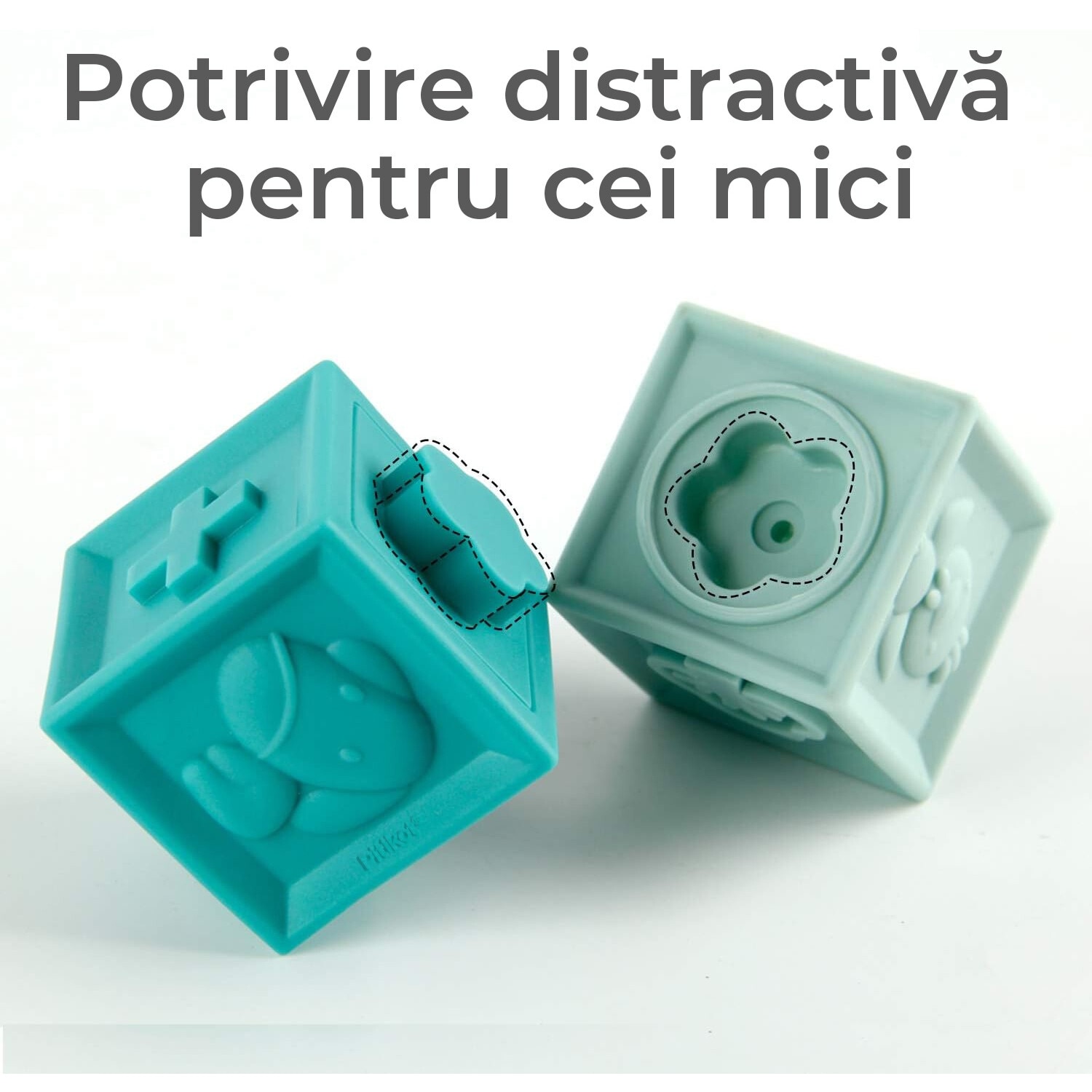Set cuburi moi interactive pentru bebelusi Pitikot®, jucarie ...
