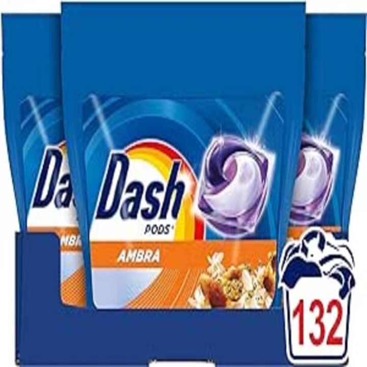 Pachet Detergent capsule Dash Ambra, 3 X 44 capsule