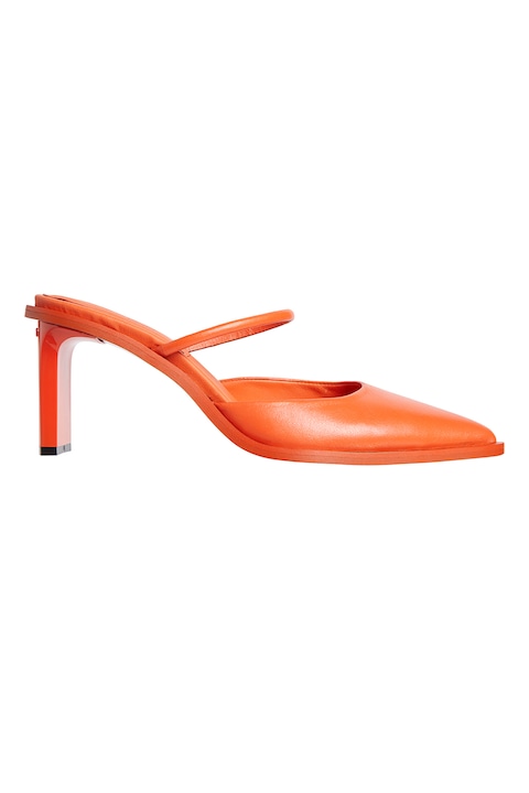 CALVIN KLEIN, Кожено сабо с остър връх, Мандарина