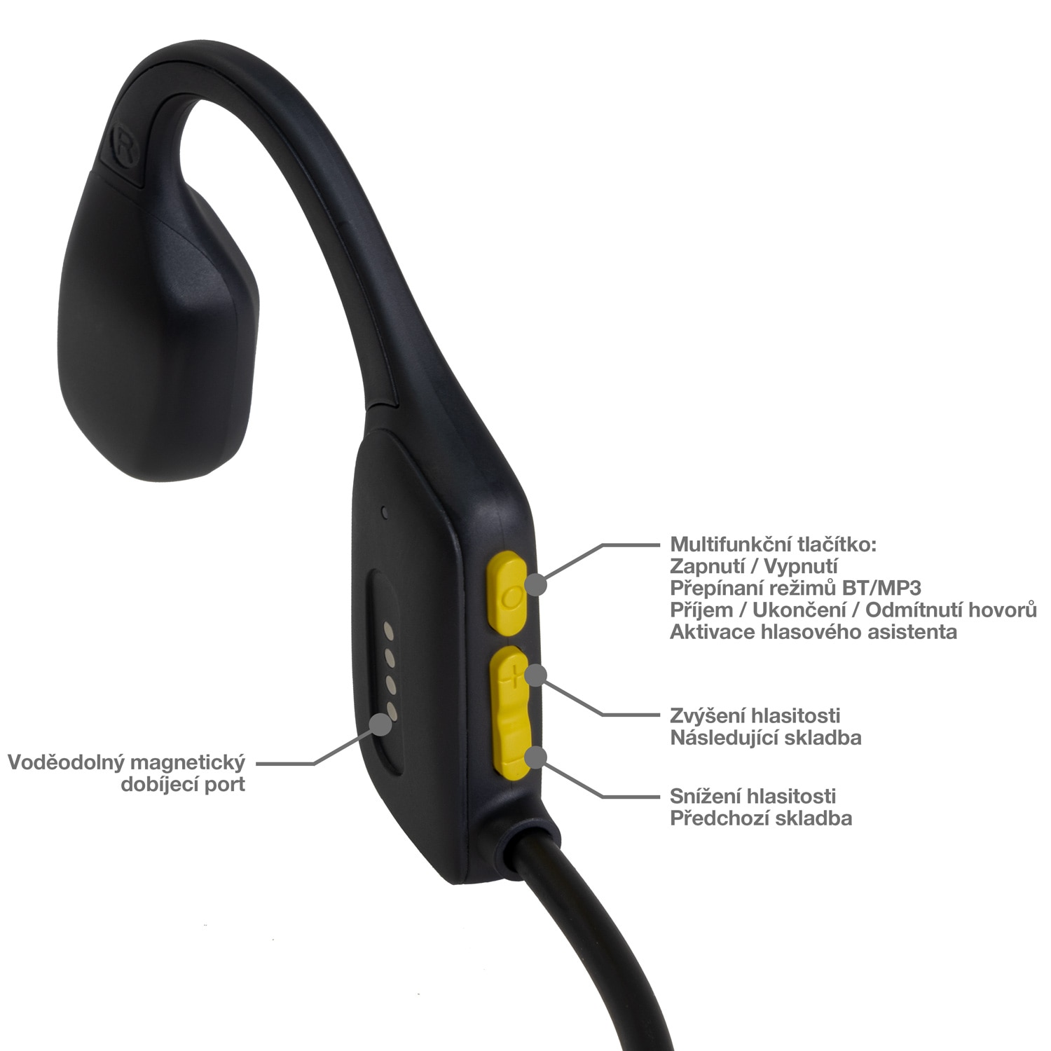 Casti fara fir pentru pometi, EVOLVEO BoneSwim Lite MP3 8GB, albastru