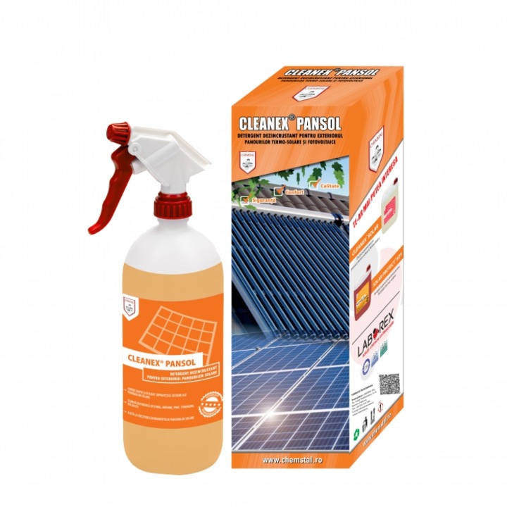 Detergent dezincrustant pentru exteriorul panourilor solare, Cleanex Pansol, 1kg