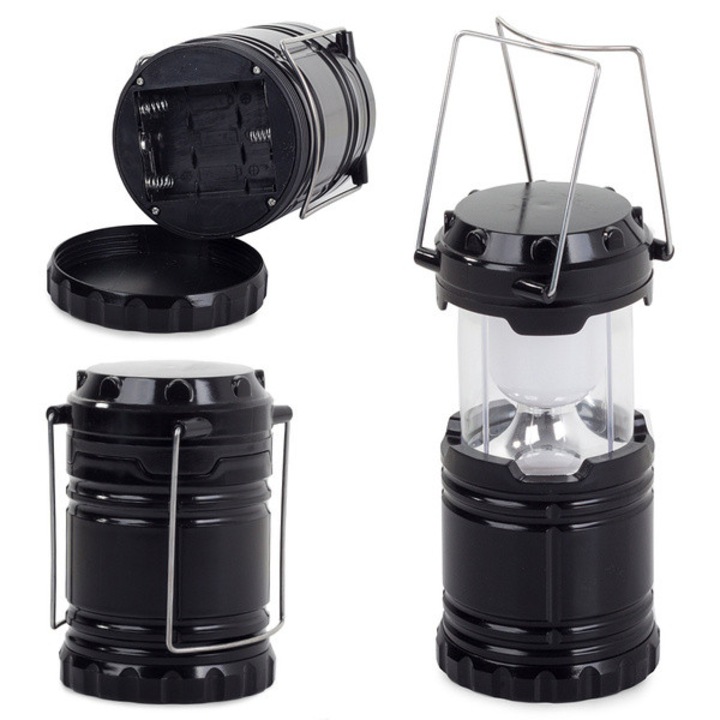 Verk Group Сгъваема къмпинг лампа, туристическа лампа, черна