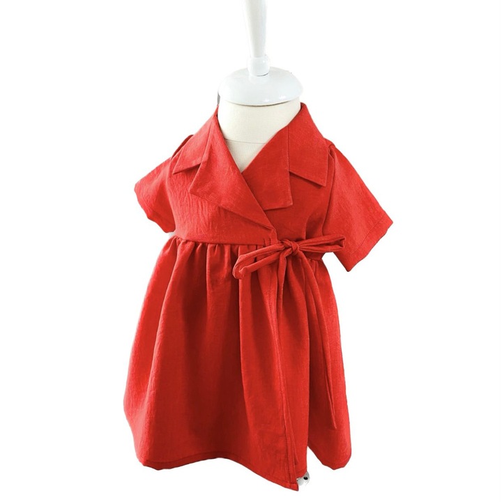 Rochita Thea pentru bebe, corai, model parte peste parte, Marimea 68, RoAna Atelier