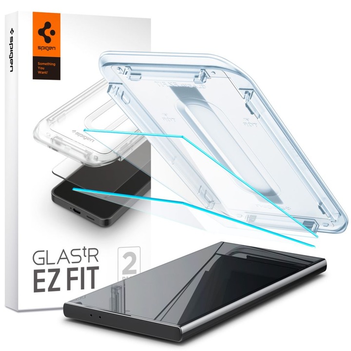 EZ FIT протектор за екран за Samsung Galaxy S24 Ultra S928, защитено стъкло, пълно лепило, Elite Armor, U597, комплект от 2 бр.