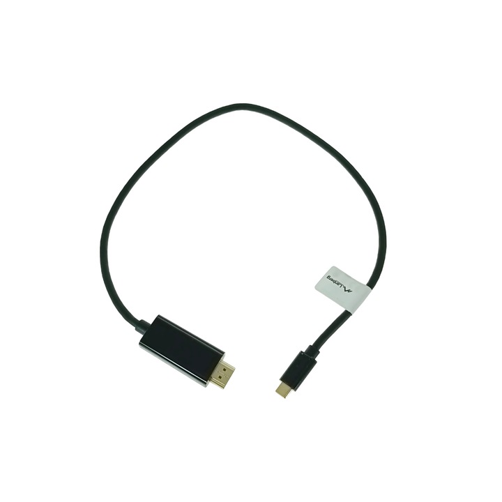 USB Type-C 3.2 към HDMI мъжки адаптерен кабел, USB Gen 2, HDMI 2.0, FHD 144Hz, 4K 60Hz, 18Gbps, 50cm дължина, черен