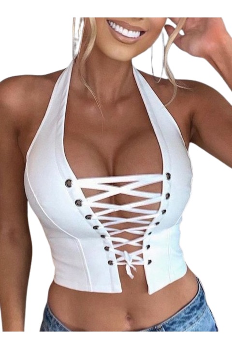 Дамски топ, WildFashion, 2330XX, Полиестер, Бял, Бял