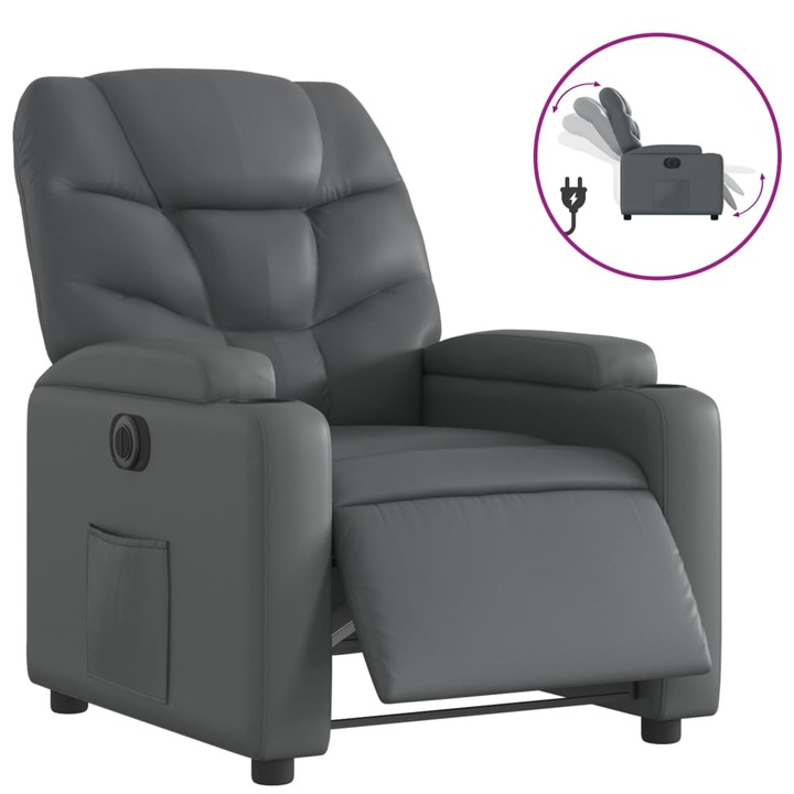 VidaXL szürke műbőr elektromos dönthető fotel 3204647