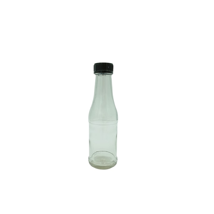 Sticla cu filet Ouzo, cu dop plastic negru, Publiserv, 100 ml