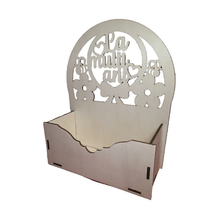 Cutie Aranjamente Florale, Lemn, Model La multi ani, 20 cm, M25