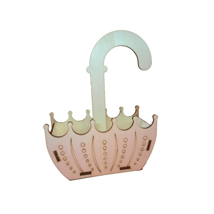 Cutie Aranjamente Florale, Lemn, Model Umbreluta, 15 cm, U016