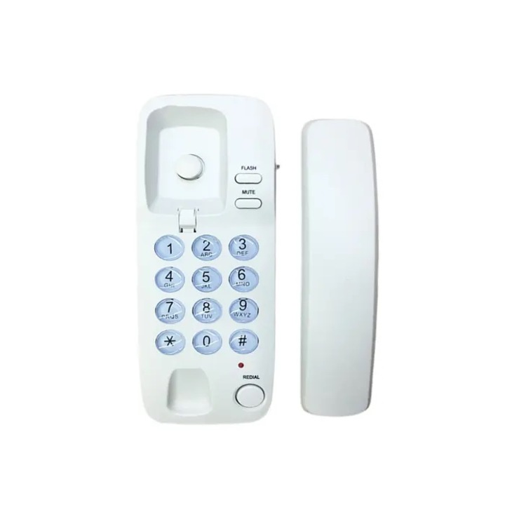 Interfon de interior audio, tip telefon, alb, compatibil cu interfoanele Resel si Tehnoton