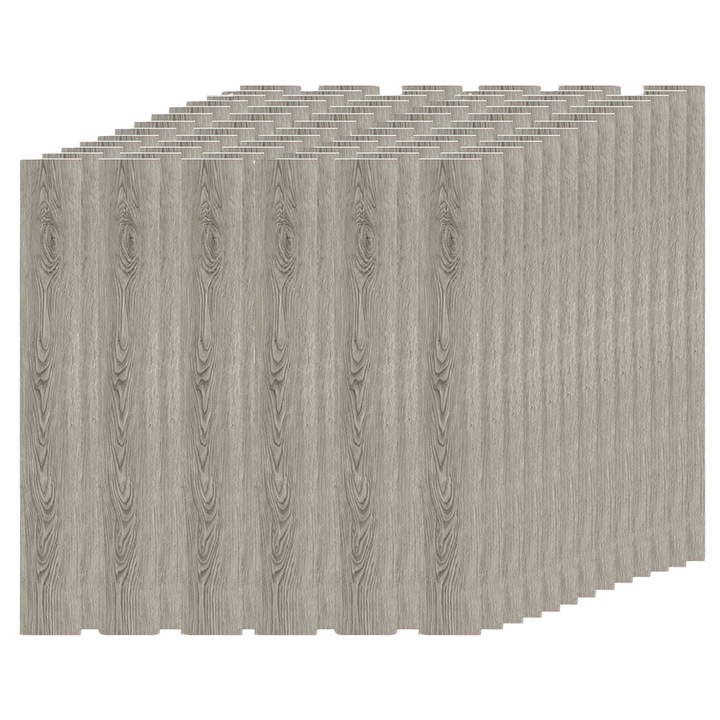 Set 72 Placi de Pardoseala Autoadezive Tip Parchet Teno®, durabile, adeziv puternic, PVC, 91.44 cm x 15.24 cm, 4.9 m²/box, gri dungi
