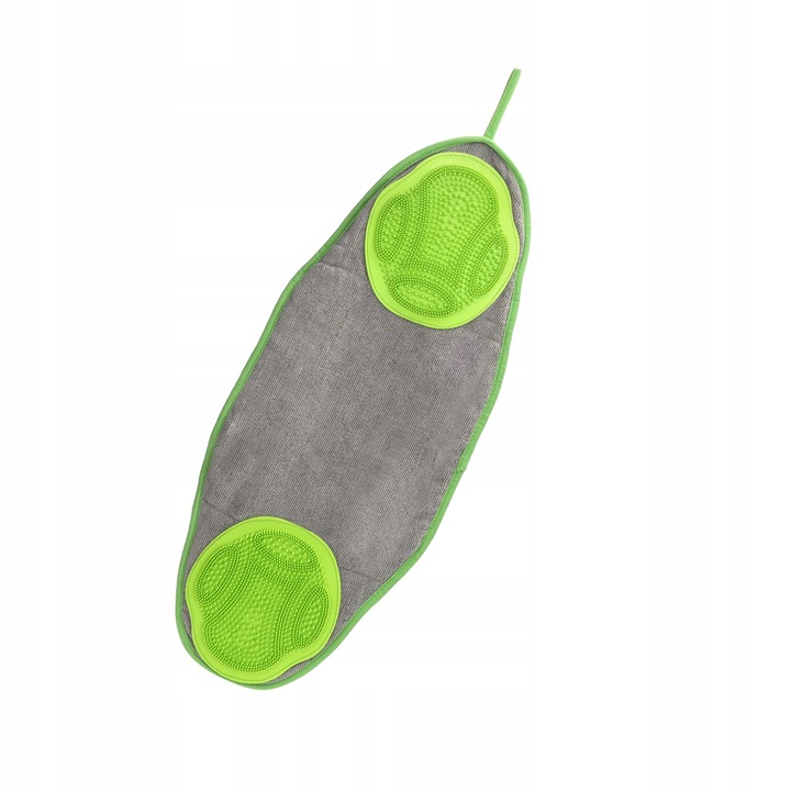 Törülköző kefével kutyáknak és macskáknak, 64 x 28,5 cm, gyorsan száradó mikroszálas, rendkívül puha és szuper nedvszívó, zöld