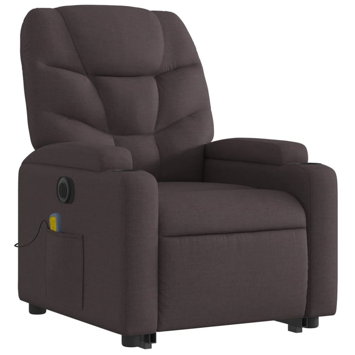 Масажен стол с повдигаща функция, Zakito Europe, Полиестер/Метал, 74x89x100 см, Кафяв