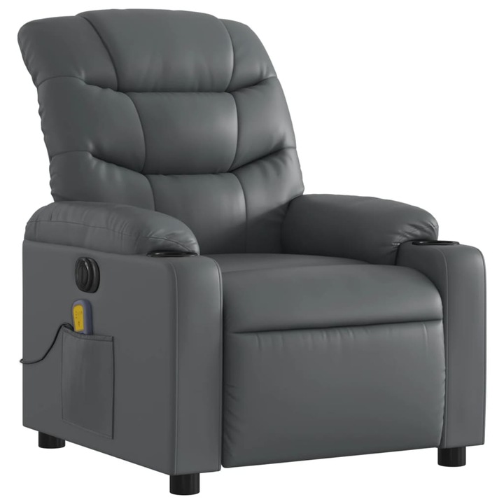 Електрически масажен стол, Zakito Europe, 75,5 x 93 x 99,5 см, Сив
