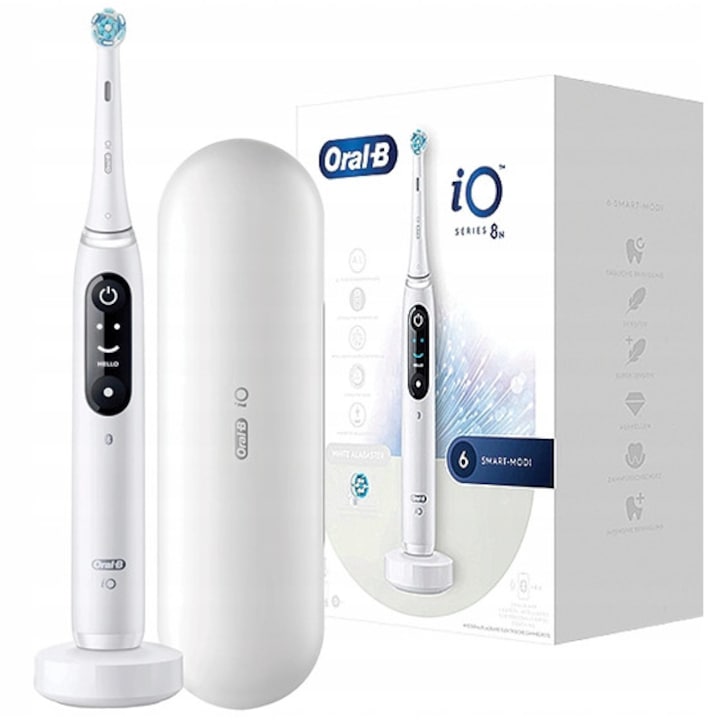 Oral-B iO Series 8N Alabaster elektromos fogkefe, fehér