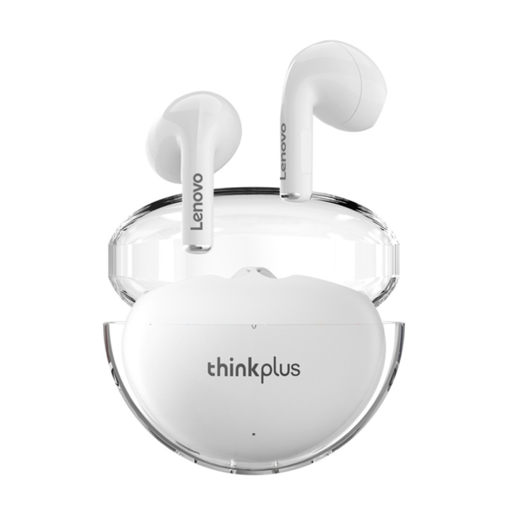 Безжични слушалки thinkplusLP80, Lenovo, Bluetooth 5.3, Бели