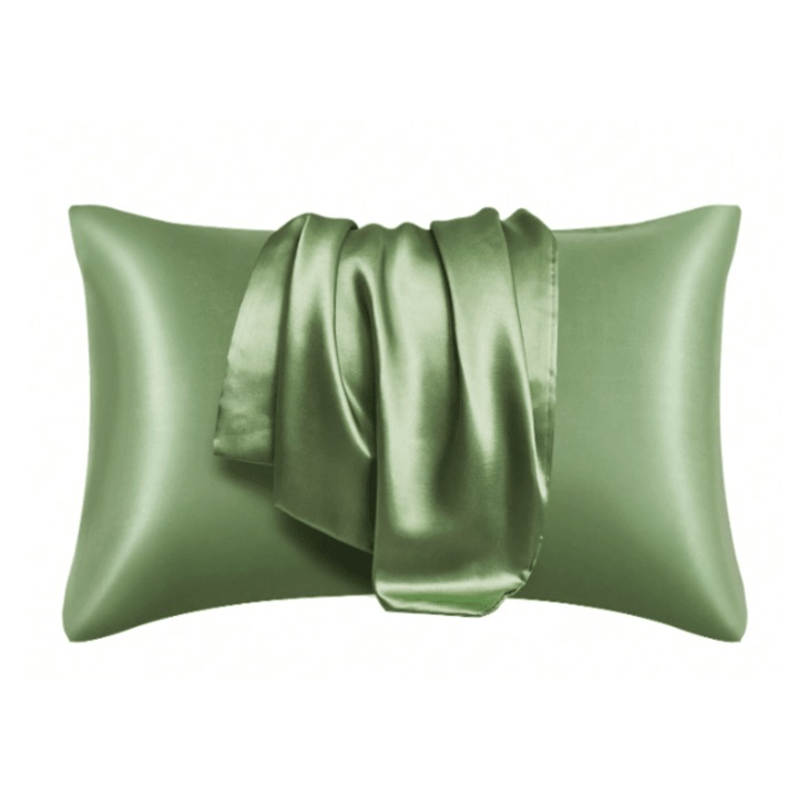 Fata de Perna din Satin pentru Par si Ten, Dimensiune 51 x 66, Set 2 Bucati, Culoare Verde deschis