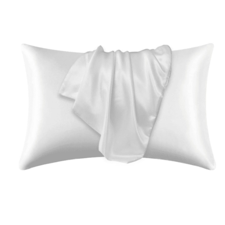 Fata de Perna din Satin pentru Par si Ten, Dimensiune 51 x 66, Set 2 Bucati, Culoare Alb