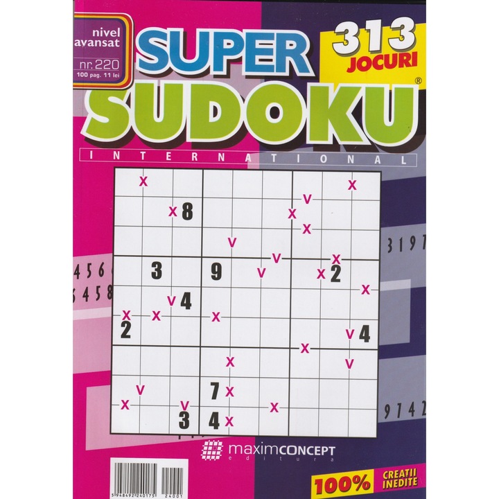 Super sudoku 220 - nivel avansat, editura Maxim