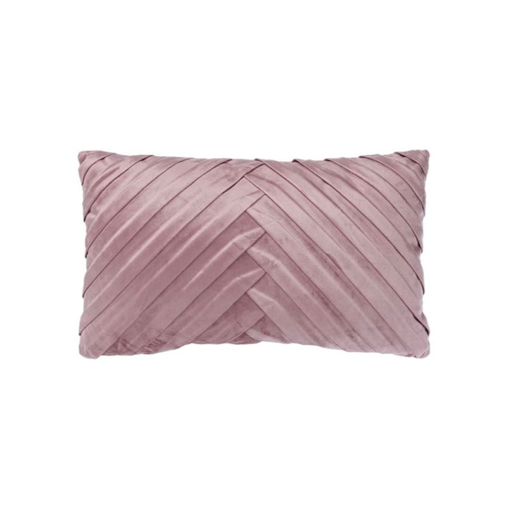 Кадифена декоративна възглавница с размери 50х30 см, розово кадифе