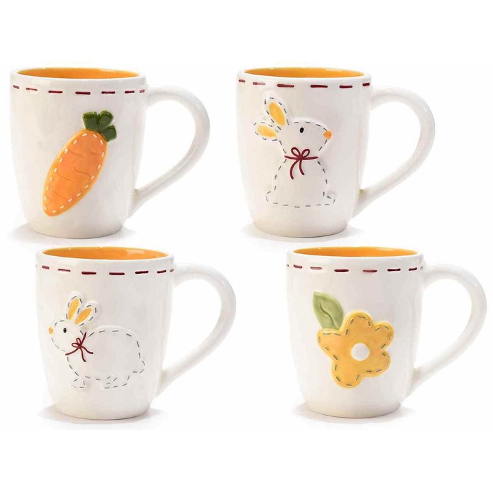 Set 4 cani Paste ceramica 9x10.5 cm, 400 ml