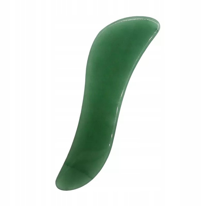 Piatra masaj facial, Gua Sha, Jad, 12 cm, Verde