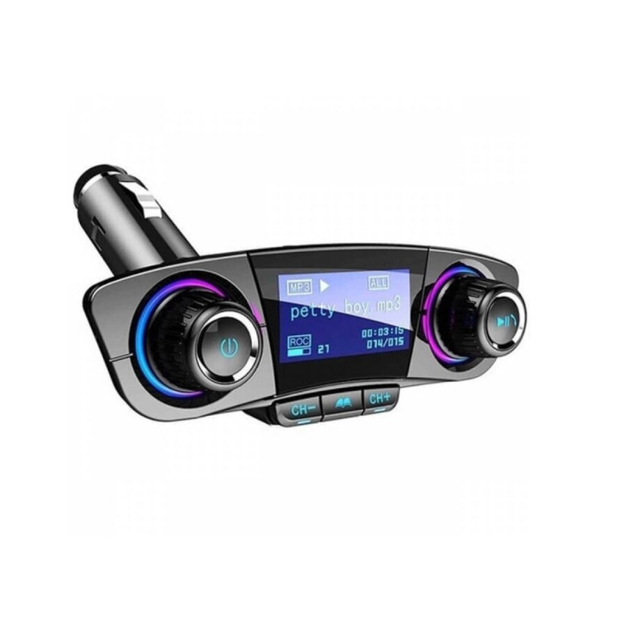 Transmitator auto FM cu MP3 Player, Bluetooth si Functie Incarcare Telefon